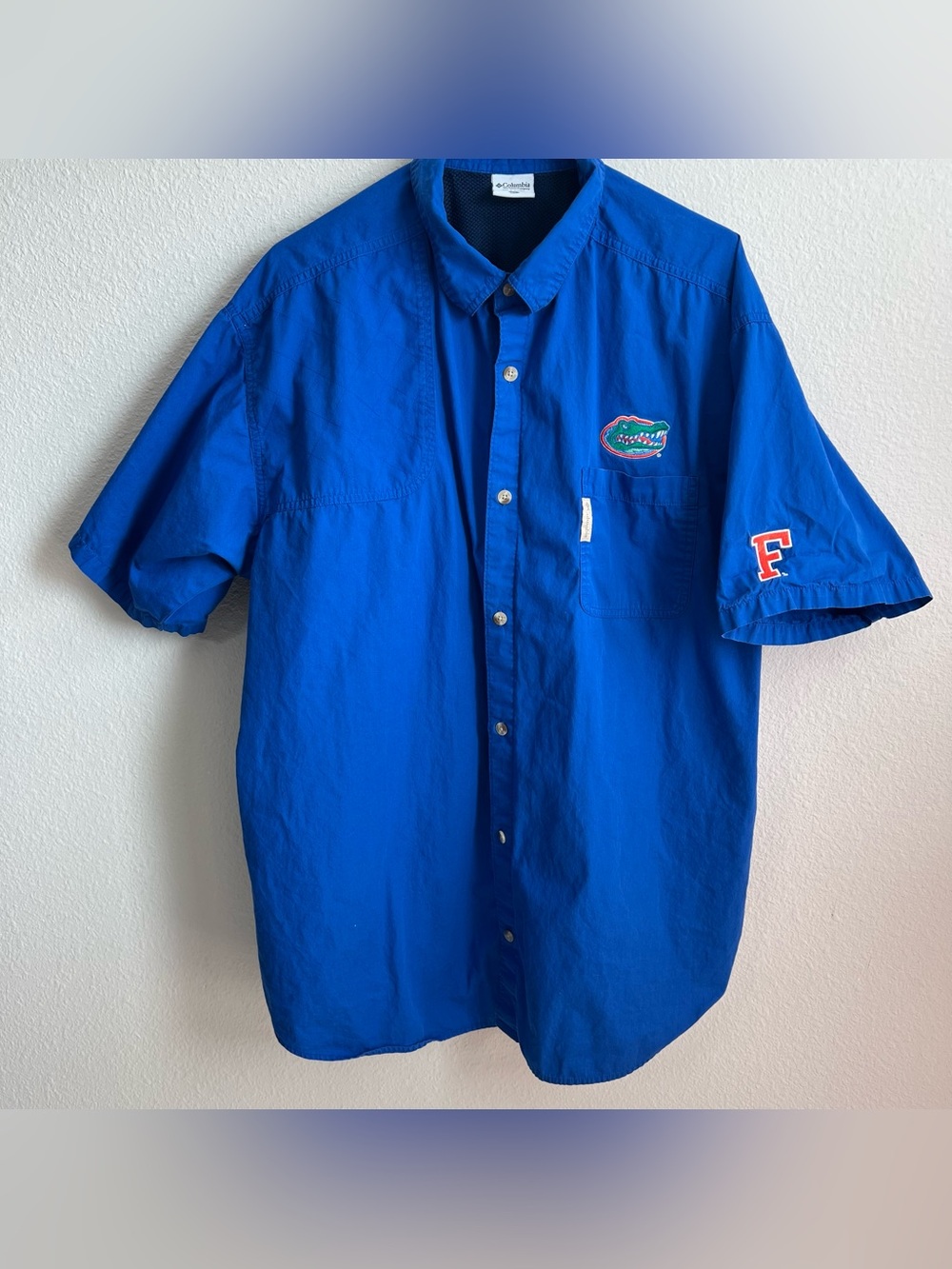 Columbia Royal Blue Men’s NCAA Florida Gators Tamiami Button Down Shirt Sz XL